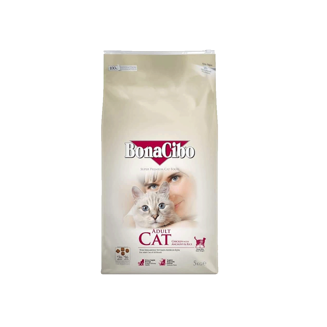 BonaCibo Adult Cat Food Chicken & Rice with Anchovy 5kg