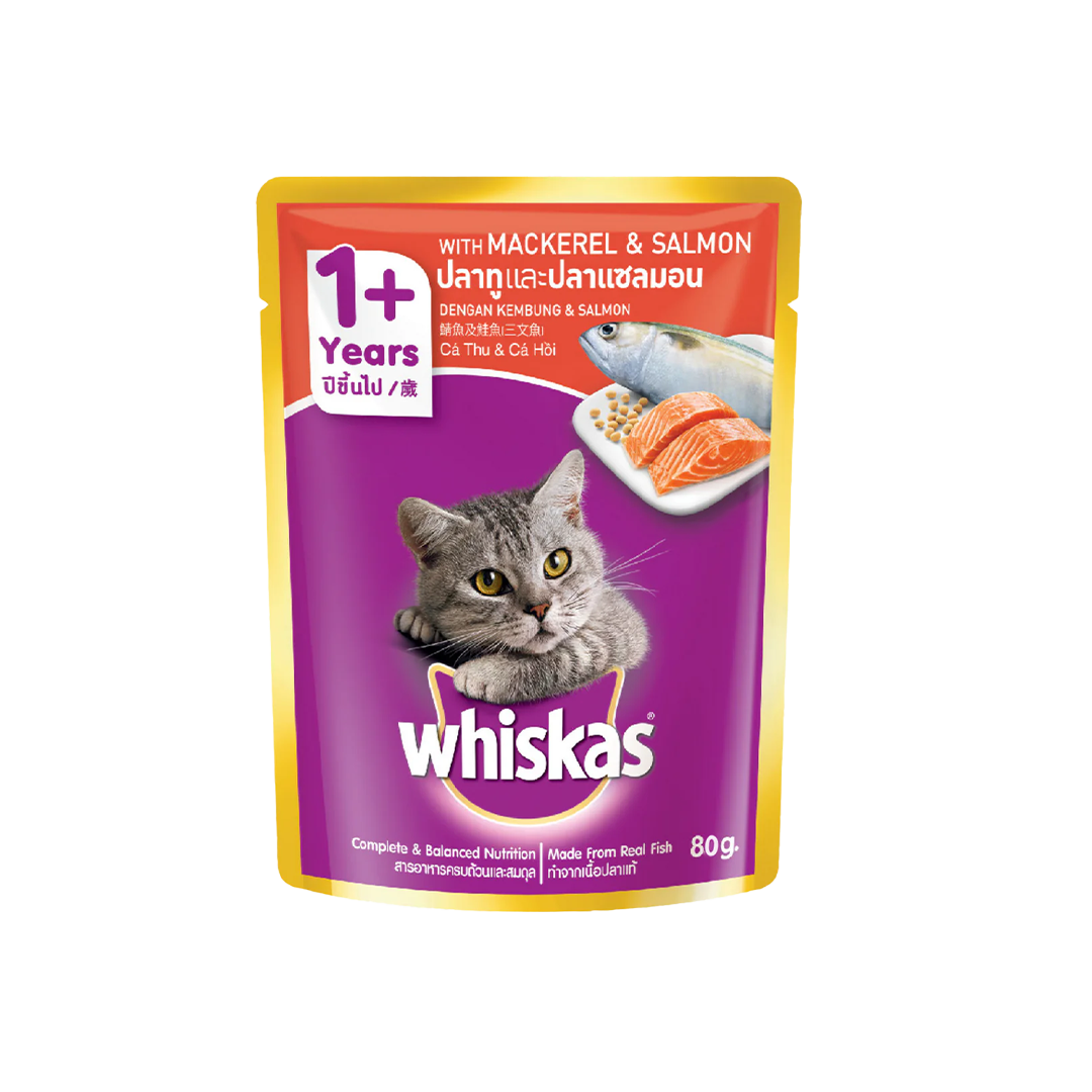 Whiskas Pouch Mackerel & Salmon 80g