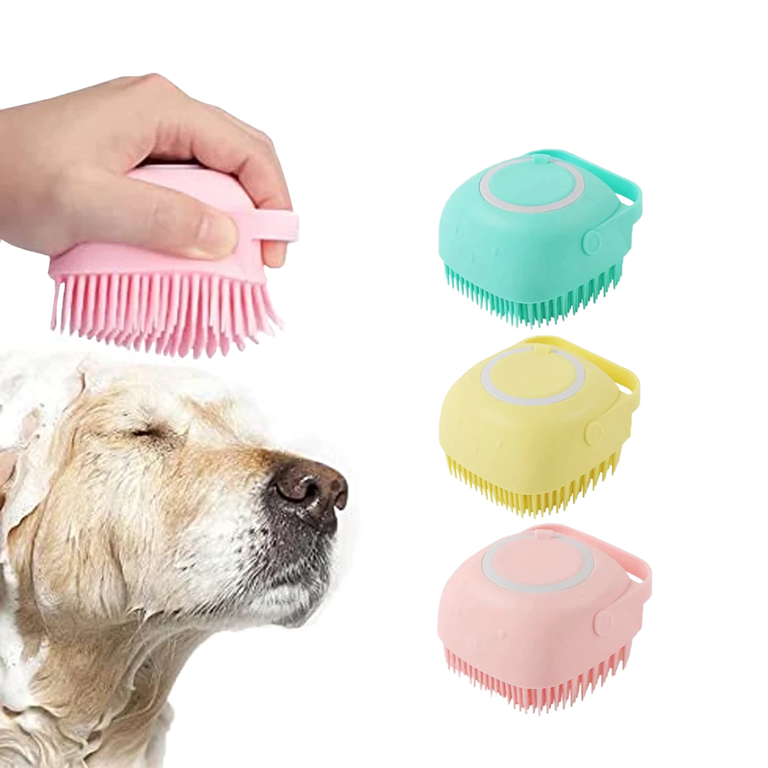 Shampoo Dispenser Bath Brush for Cats & Dogs